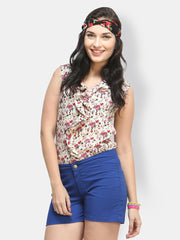 FabAlley Women Nude Coloured Printed Top