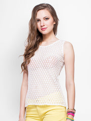 FabAlley Women White Lace Top