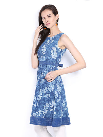 Fabindia Women Blue Printed Kurta