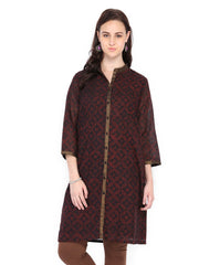 Fabindia Women Black Printed Kurta