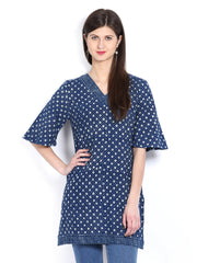 Fabindia Women Blue Printed Kurti
