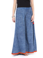 Fabindia Women Blue Striped Palazzo Pants