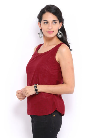 Fabindia Women Brick Red Top