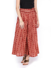 Fabindia Women Brown &amp; Beige Printed Palazzo Pants