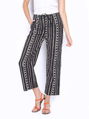 Fabindia Women Brown &amp; Cream Coloured Printed Cotton Pants