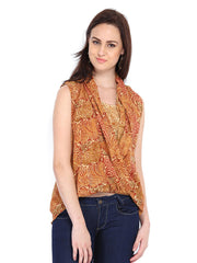 Fabindia Women Brown &amp; Orange Printed Top