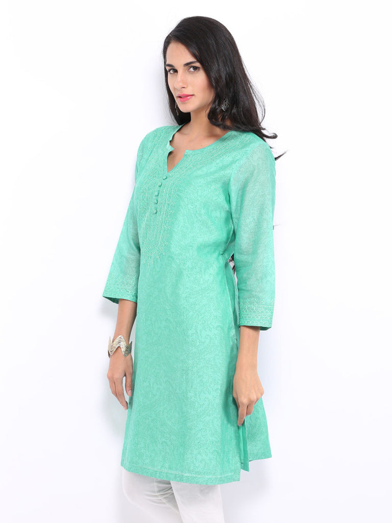 Fabindia 2025 green kurta