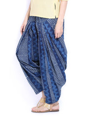 Fabindia Women Indigo Blue Printed Patiala