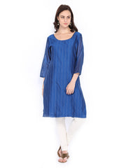 Fabindia Women Blue Chanderi Kurta