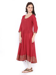 Fabindia Women Red Anarkali Kurta