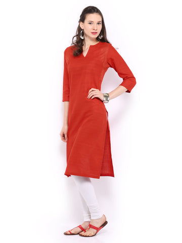 Fabindia Women Red Silk Kurta