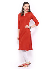 Fabindia Women Red Silk Kurta