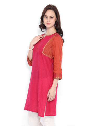 Fabindia Women Pink Kurta