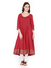 Fabindia Women Red Anarkali Kurta