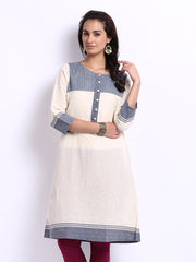Fabindia Women Off-White Khadi Kurta