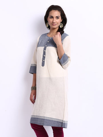 Fabindia Women Off-White Khadi Kurta