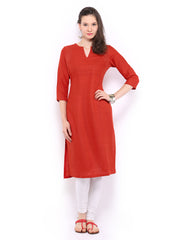 Fabindia Women Red Silk Kurta