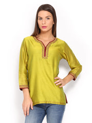 Fabindia Women Lime Green Kurti