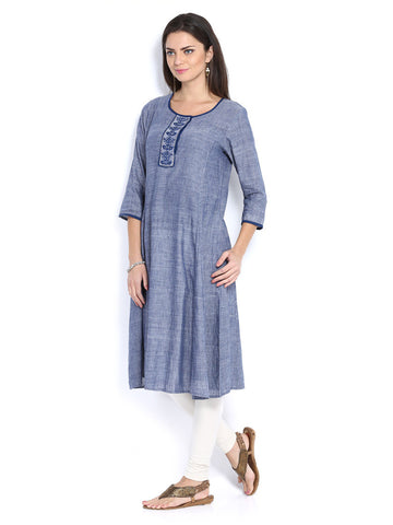 Fabindia Women Grey Anarkali Kurta