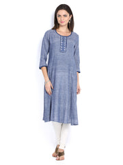 Fabindia Women Grey Anarkali Kurta