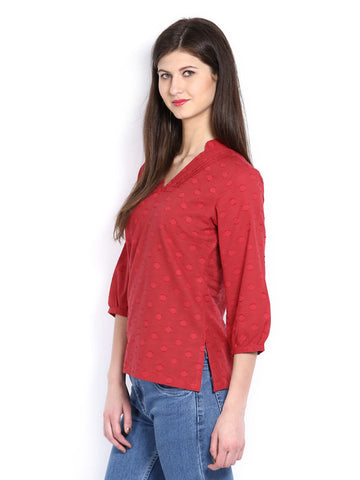 Fabindia Women Red Kurti