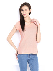 Fabindia Women Peach Coloured Top