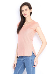Fabindia Women Peach Coloured Top