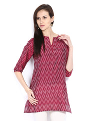 Fabindia Women Magenta Silk Kurti