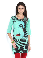 Fabnesia Women Green Printed Kurti