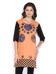 Fabnesia Women Orange Printed Kurta