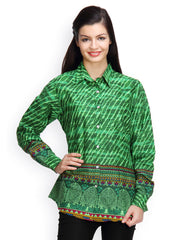 Famous by Payal Kapoor Women Green Printed Shirt