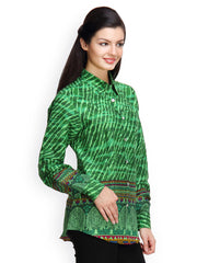 Famous by Payal Kapoor Women Green Printed Shirt