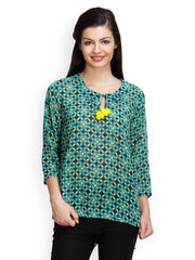 Famous by Payal Kapoor Women Green Printed Top