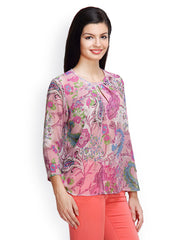 Famous by Payal Kapoor Women Pink Printed Top