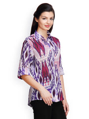 Famous by Payal Kapoor Women Purple Printed Shirt