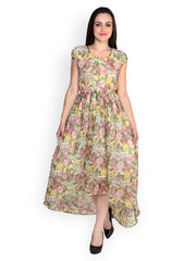 Fashley London Multi-Coloured Printed High-Low Dress