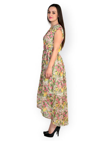 Fashley London Multi-Coloured Printed High-Low Dress