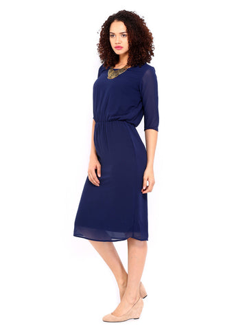 Femella Navy Midi Dress