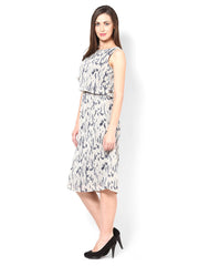Femella Black &amp; White Printed A-line Dress