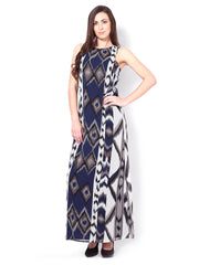 Femella Blue Printed Maxi Dress