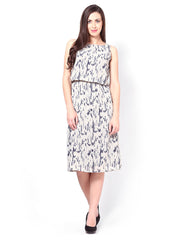 Femella Black &amp; White Printed A-line Dress