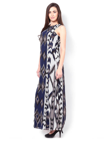 Femella Blue Printed Maxi Dress