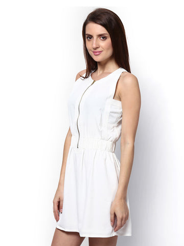 Femella White Fit &amp; Flare Dress