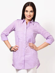 Femella Women Lavender Purple Shirt Style Tunic
