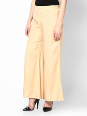 Femella Women Beige Palazzo Pants