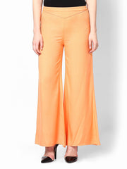 Femella Women Orange Palazzo Pants