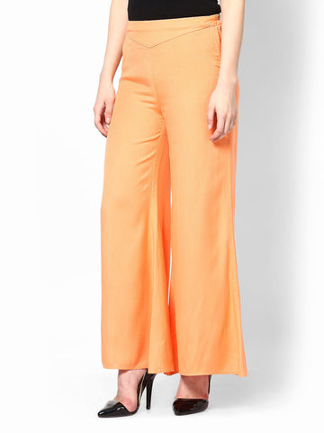 Femella Women Orange Palazzo Pants
