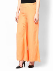 Femella Women Orange Palazzo Pants