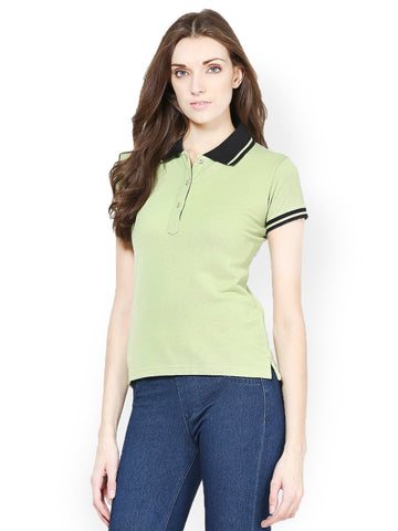 Femella Women Green Polo T-shirt