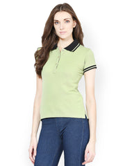 Femella Women Green Polo T-shirt